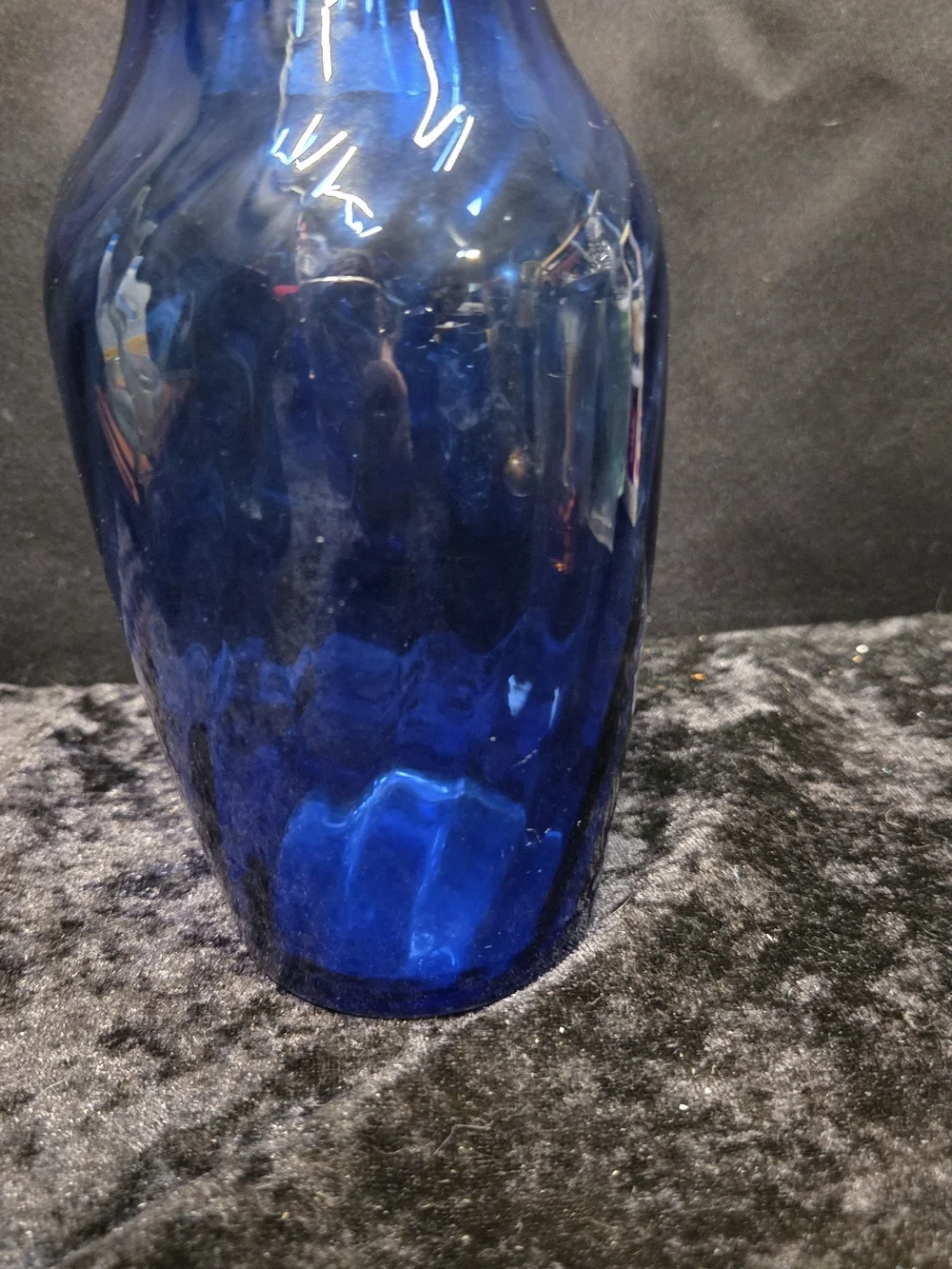 Vintage Indiana Glass Illusions Swirl Cobalt Blue Vase 9”